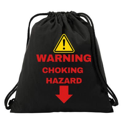 Warning Choking Hazard Funny Joke Drawstring Bag