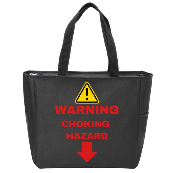 Warning Choking Hazard Funny Joke Zip Tote Bag