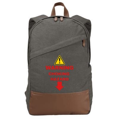 Warning Choking Hazard Funny Joke Cotton Canvas Backpack