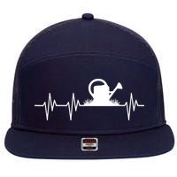 Watering Can Heartbeat Gardening Gardener 7 Panel Mesh Trucker Snapback Hat