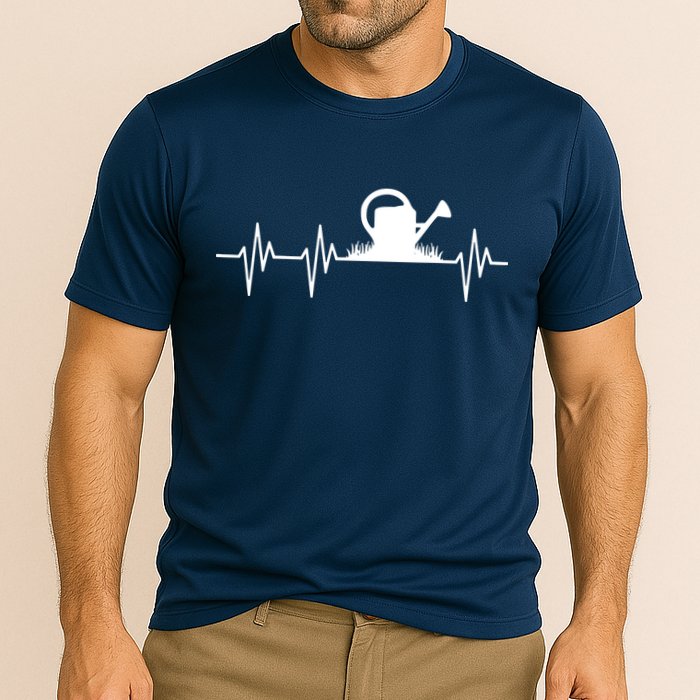Watering Can Heartbeat Gardening Gardener Cooling Performance Crew T-Shirt