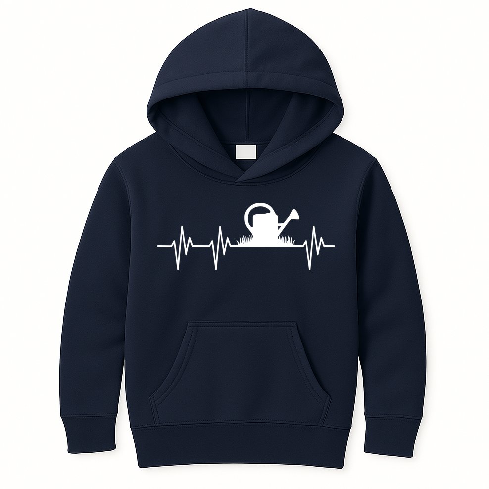 Watering Can Heartbeat Gardening Gardener Kids Hoodie