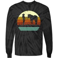 Western Cowgirl Halter Horse Retro Sunset Vintage Style Tie-Dye Long Sleeve Shirt