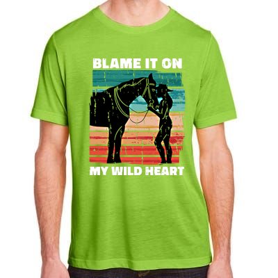 Wo Cow Horse Lover Design Funny Gift Adult ChromaSoft Performance T-Shirt