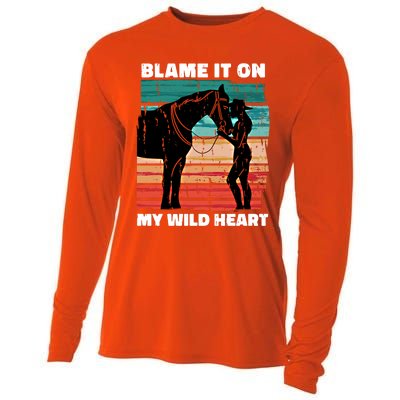 Wo Cow Horse Lover Design Funny Gift Cooling Performance Long Sleeve Crew