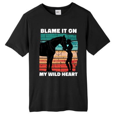 Wo Cow Horse Lover Design Funny Gift Tall Fusion ChromaSoft Performance T-Shirt