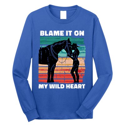 Wo Cow Horse Lover Design Funny Gift Long Sleeve Shirt