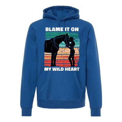 Wo Cow Horse Lover Design Funny Gift Premium Hoodie