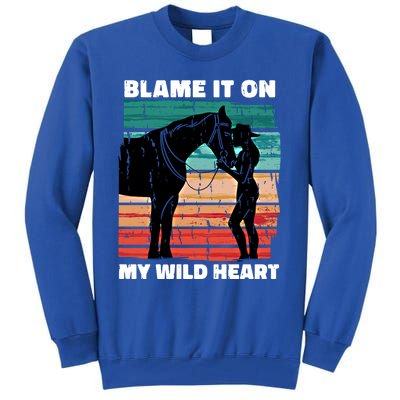 Wo Cow Horse Lover Design Funny Gift Tall Sweatshirt