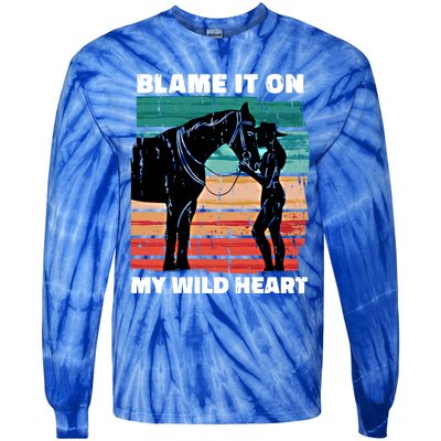 Wo Cow Horse Lover Design Funny Gift Tie-Dye Long Sleeve Shirt