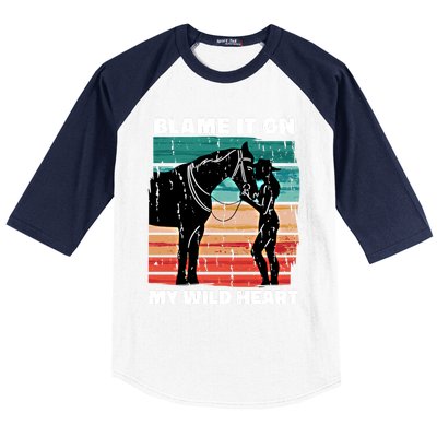 Wo Cow Horse Lover Design Funny Gift Baseball Sleeve Shirt