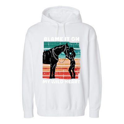 Wo Cow Horse Lover Design Funny Gift Garment-Dyed Fleece Hoodie