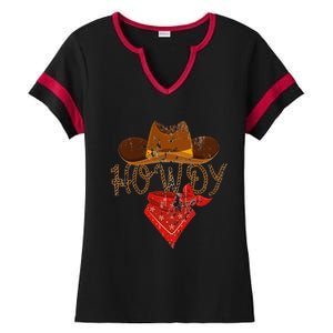 Western Cowboy Howdy Ladies Halftime Notch Neck Tee