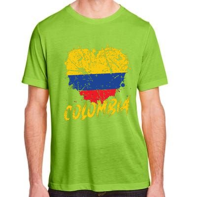 Women Colombia Heart Flag Adult ChromaSoft Performance T-Shirt