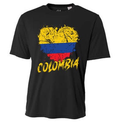 Women Colombia Heart Flag Cooling Performance Crew T-Shirt