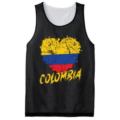 Women Colombia Heart Flag Mesh Reversible Basketball Jersey Tank