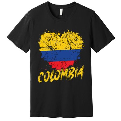 Women Colombia Heart Flag Premium T-Shirt