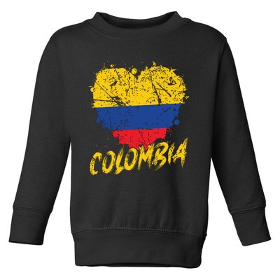 Women Colombia Heart Flag Toddler Sweatshirt