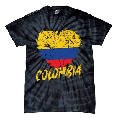 Women Colombia Heart Flag Tie-Dye T-Shirt