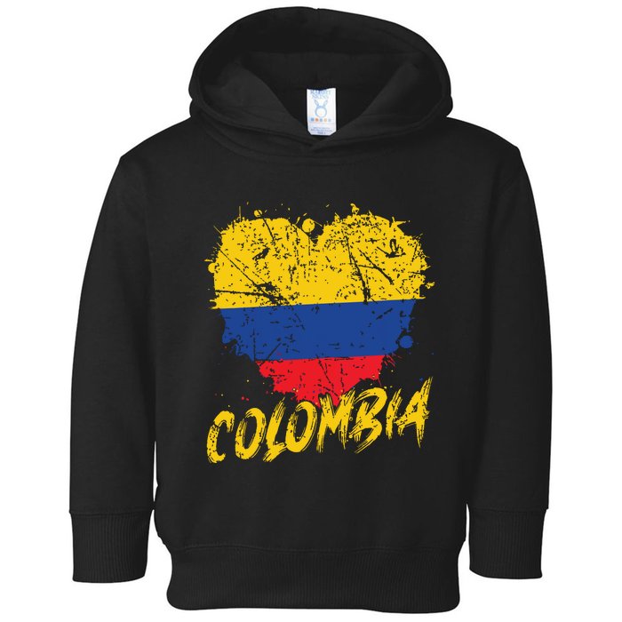 Women Colombia Heart Flag Toddler Hoodie