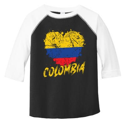 Women Colombia Heart Flag Toddler Fine Jersey T-Shirt