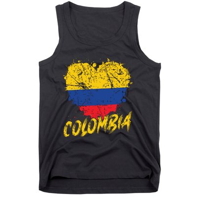 Women Colombia Heart Flag Tank Top