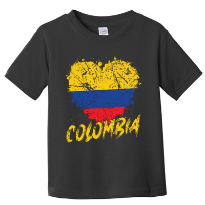 Women Colombia Heart Flag Toddler T-Shirt