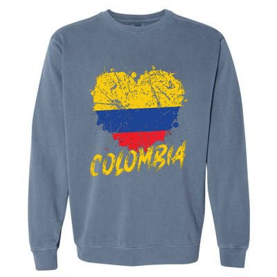 Women Colombia Heart Flag Garment-Dyed Sweatshirt