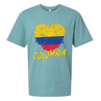 Women Colombia Heart Flag Sueded Cloud Jersey T-Shirt