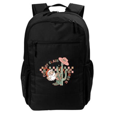 Western Christmas Howdy Cow Santa Cow Claus Is Coming Meaningful Gift Backpack