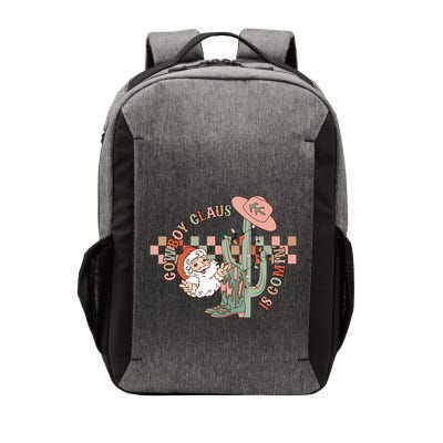 Western Christmas Howdy Cow Santa Cow Claus Is Coming Meaningful Gift Vector Backpack