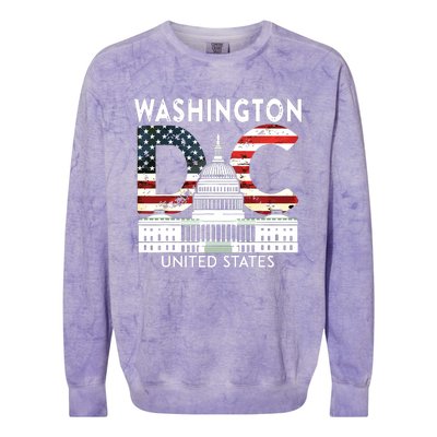 Washington Capitol Hill Souvenir Gift Washington Dc Colorblast Crewneck Sweatshirt