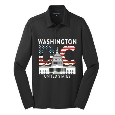 Washington Capitol Hill Souvenir Gift Washington Dc Silk Touch Performance Long Sleeve Polo