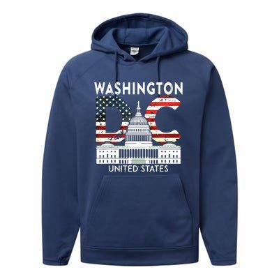 Washington Capitol Hill Souvenir Gift Washington Dc Performance Fleece Hoodie