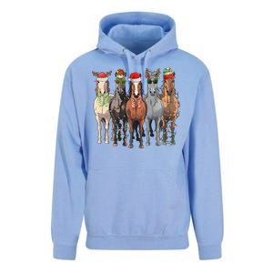 Western Christmas Horse Lover Happy Santa Claus Unisex Surf Hoodie