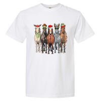 Western Christmas Horse Lover Happy Santa Claus Garment-Dyed Heavyweight T-Shirt