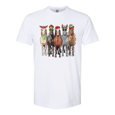 Western Christmas Horse Lover Happy Santa Claus Softstyle CVC T-Shirt