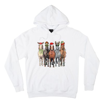 Western Christmas Horse Lover Happy Santa Claus Hoodie