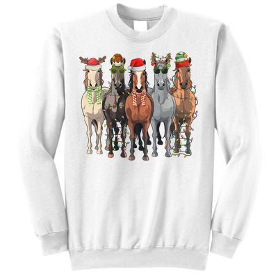 Western Christmas Horse Lover Happy Santa Claus Sweatshirt