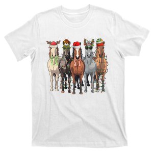 Western Christmas Horse Lover Happy Santa Claus T-Shirt