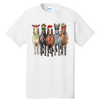 Western Christmas Horse Lover Happy Santa Claus Tall T-Shirt