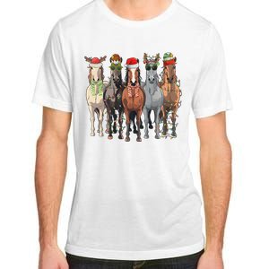 Western Christmas Horse Lover Happy Santa Claus Adult ChromaSoft Performance T-Shirt