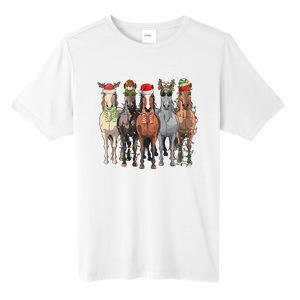 Western Christmas Horse Lover Happy Santa Claus Tall Fusion ChromaSoft Performance T-Shirt