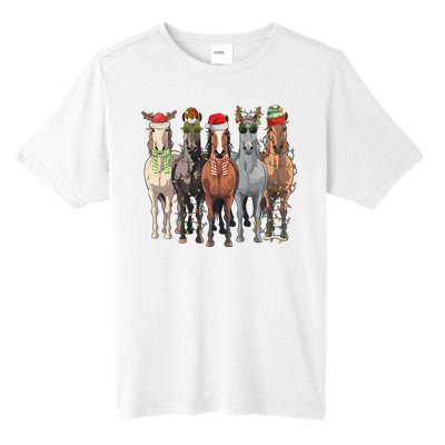 Western Christmas Horse Lover Happy Santa Claus Tall Fusion ChromaSoft Performance T-Shirt