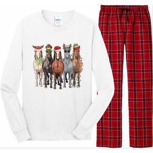 Western Christmas Horse Lover Happy Santa Claus Long Sleeve Pajama Set