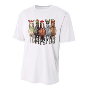 Western Christmas Horse Lover Happy Santa Claus Performance Sprint T-Shirt