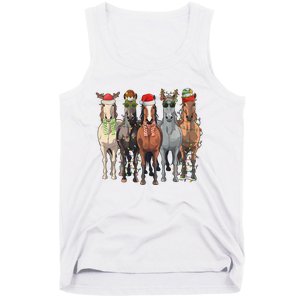 Western Christmas Horse Lover Happy Santa Claus Tank Top