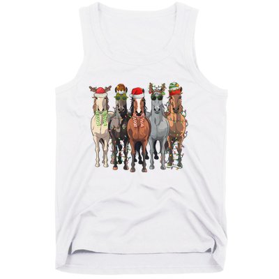 Western Christmas Horse Lover Happy Santa Claus Tank Top