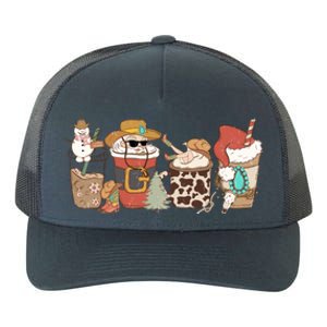 Western Christmas Howdy Cow Santa Christmas Coffee Gift Yupoong Adult 5-Panel Trucker Hat