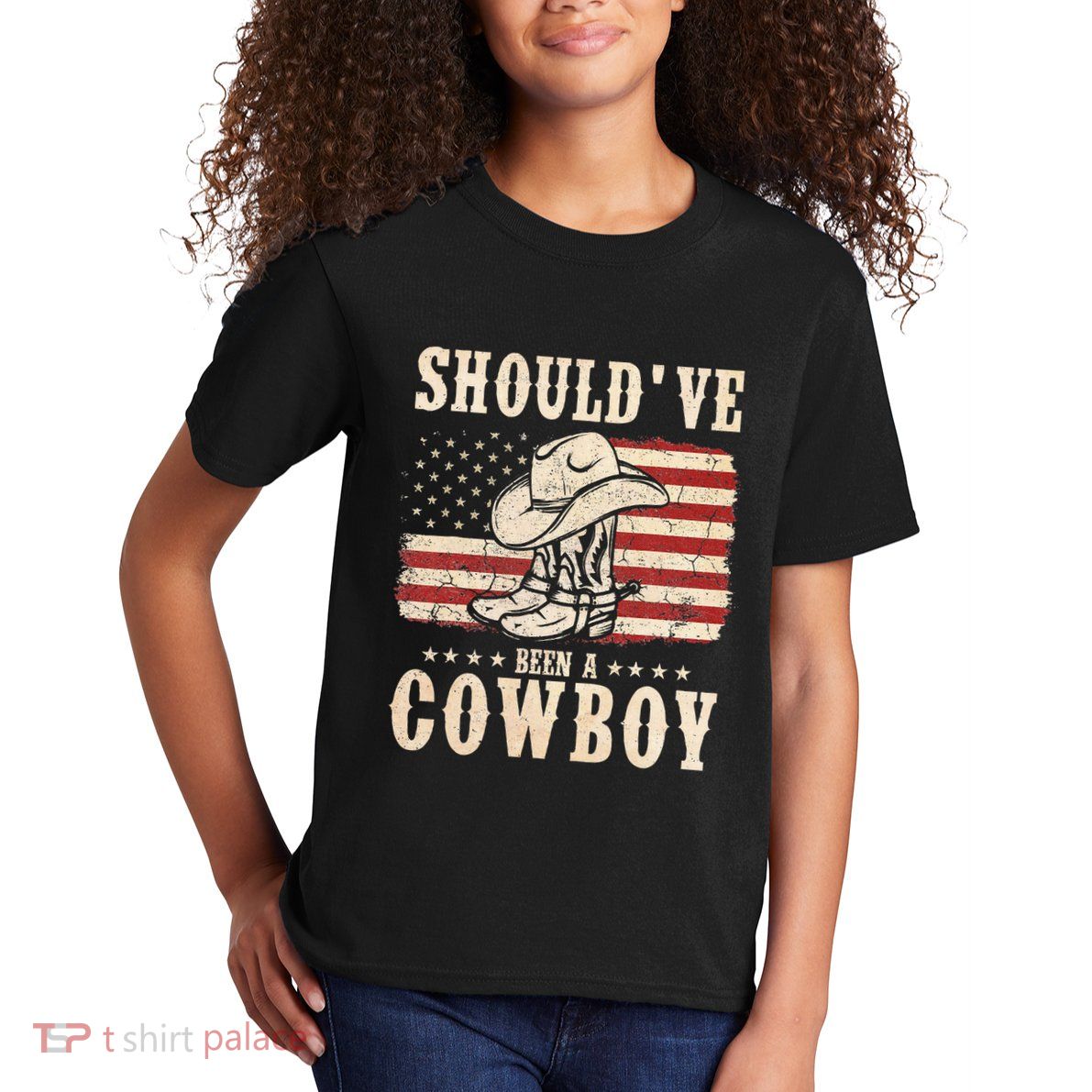 Western Cowboy Hat Boots I Should Have Been A Cowboy Kids T-Shirt